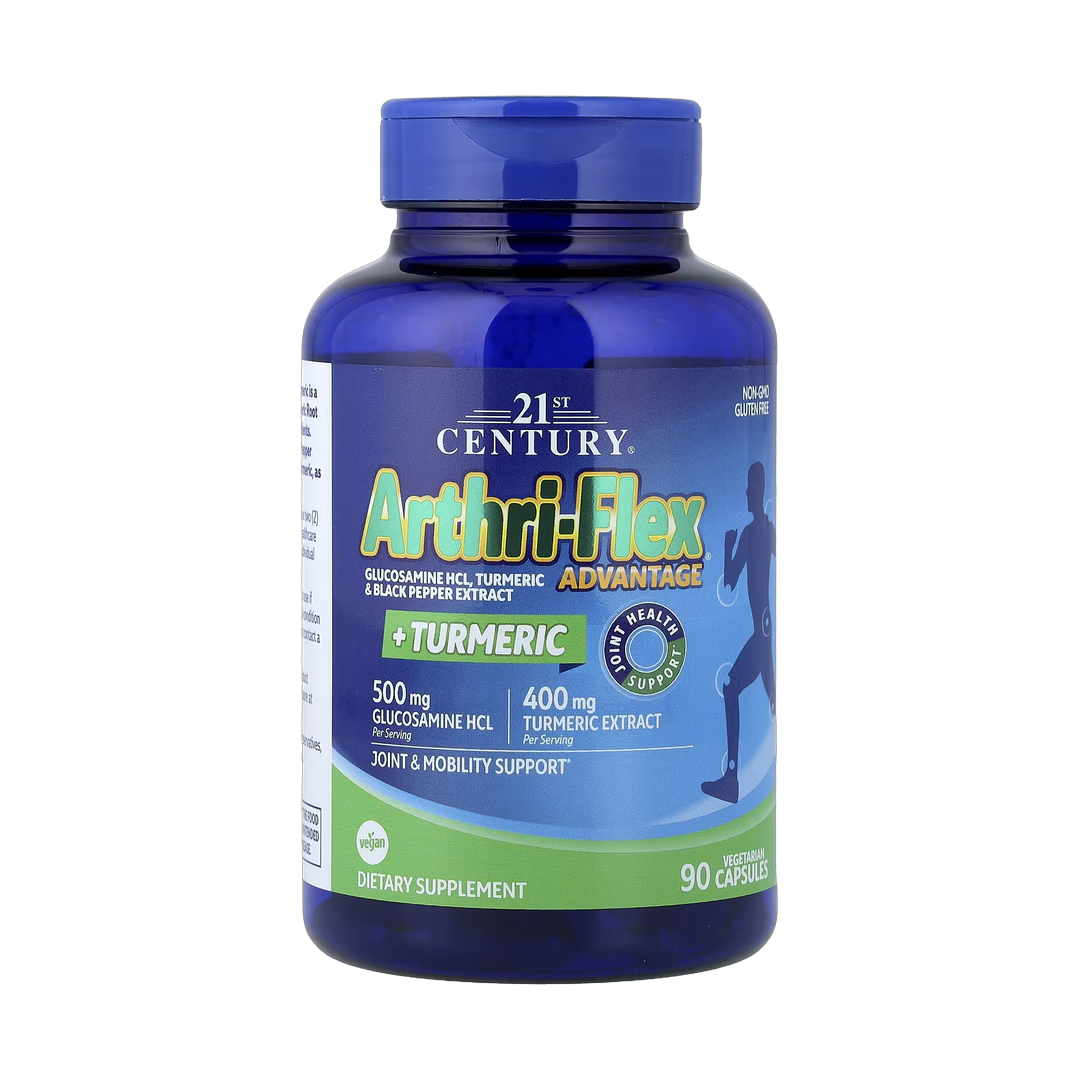 21st Century, Arthri-Flex Advantage + Turmeric, 90 Vegetarian Capsules back packaging view