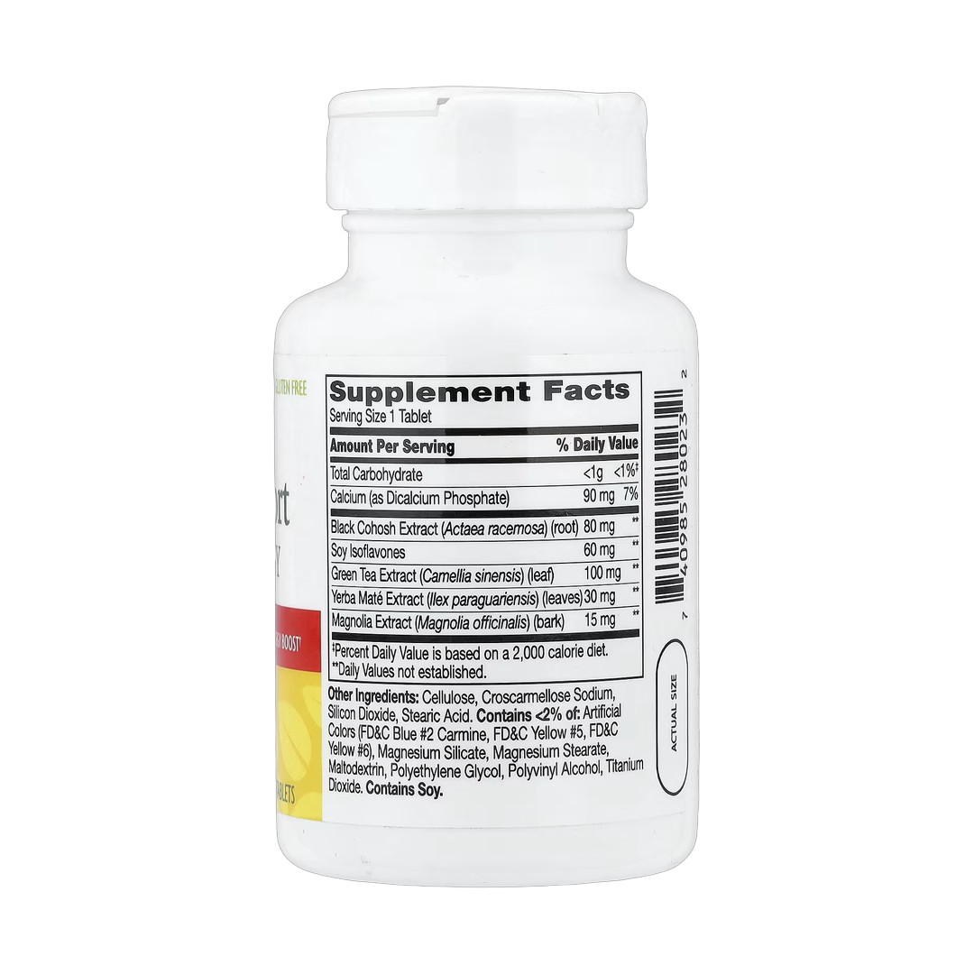 21st Century, Women's Health, Estro Support Max + Energy, 30 Tablets back packaging view