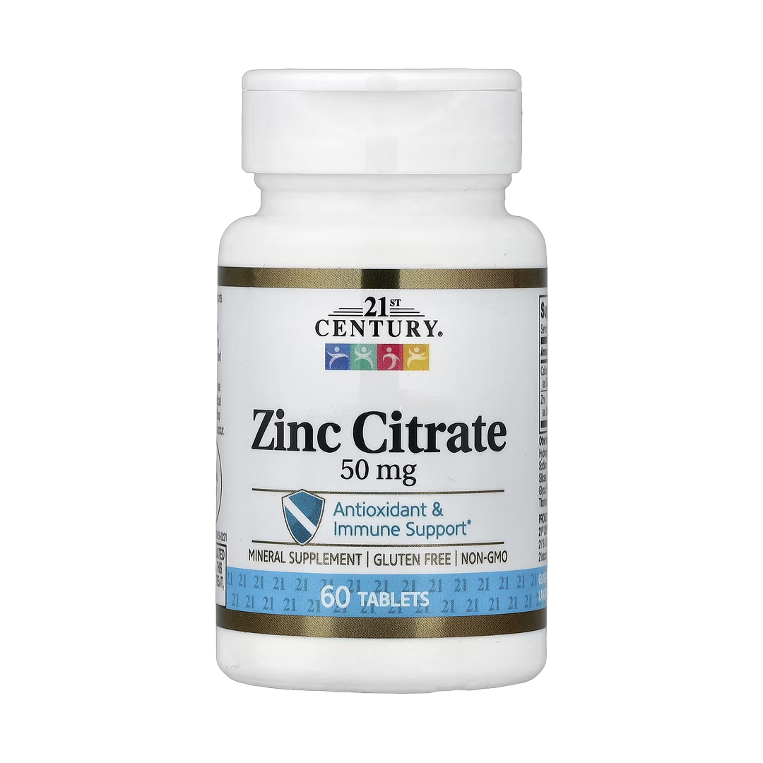 21st Century, Zinc Citrate, 50 mg, 60 Tablets front packaging view