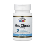 21st Century, Zinc Citrate, 50 mg, 60 Tablets front packaging view