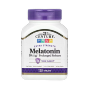 21st Century, Melatonin, Prolonged Release, 10 mg, 120 Tablets front packaging view