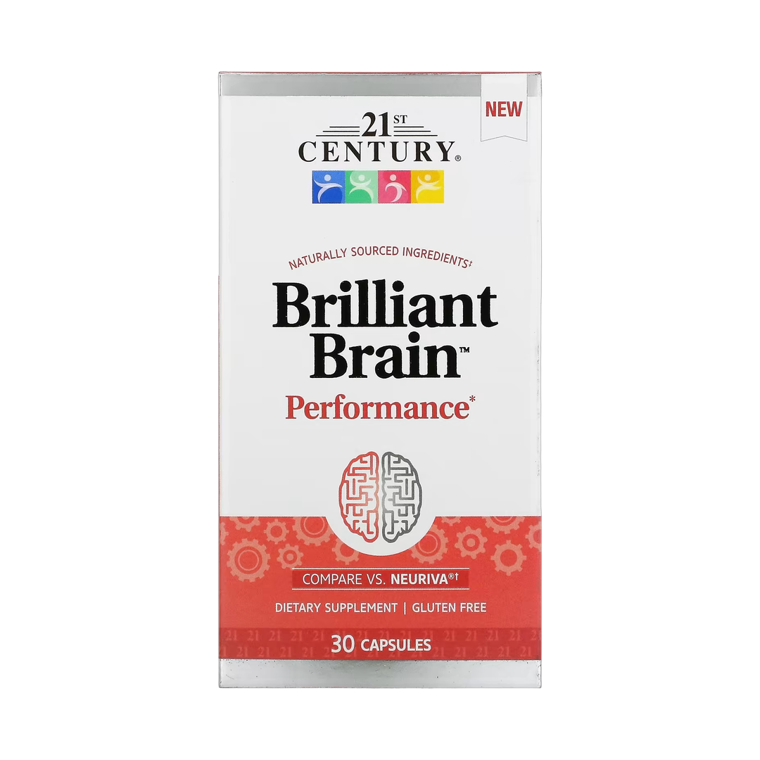 21st Century, Brilliant Brain Performance, 30 Capsules front packaging view