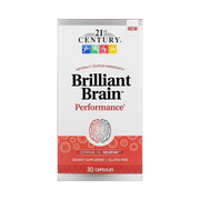 21st Century, Brilliant Brain Performance, 30 Capsules front packaging view