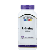 21st Century, L-Lysine, 1,000 mg, 90 Tablets front packaging view