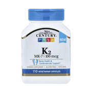 21st Century, Vitamin K2, 100 mcg, 110 Vegetarian Capsules front packaging view