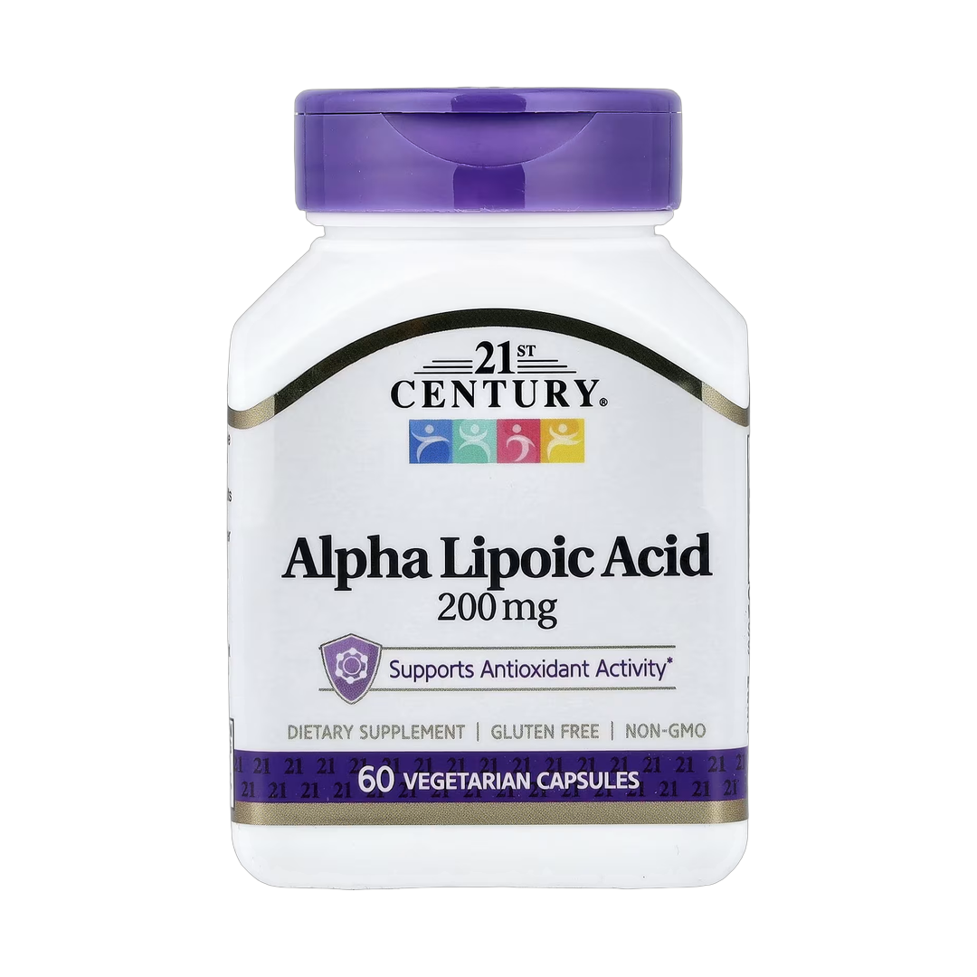 21st Century, Alpha Lipoic Acid, 200 mg, 60 Vegetarian Capsules front packaging view