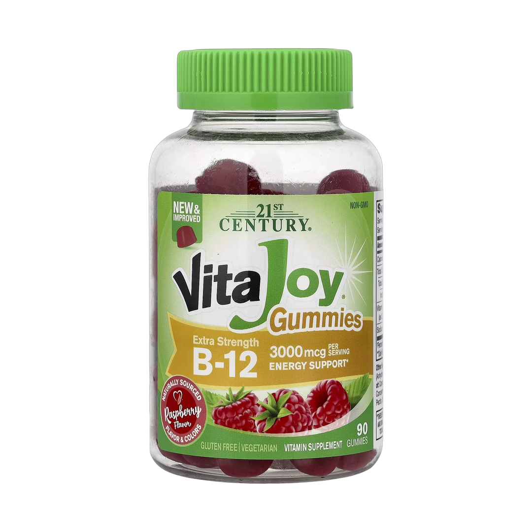 21st Century, VitaJoy B-12 Gummies, Raspberry, 90 Gummies front packaging view