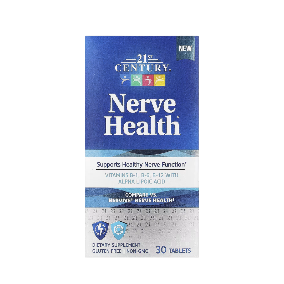 21st Century, Nerve Health, 30 Tablets front packaging view