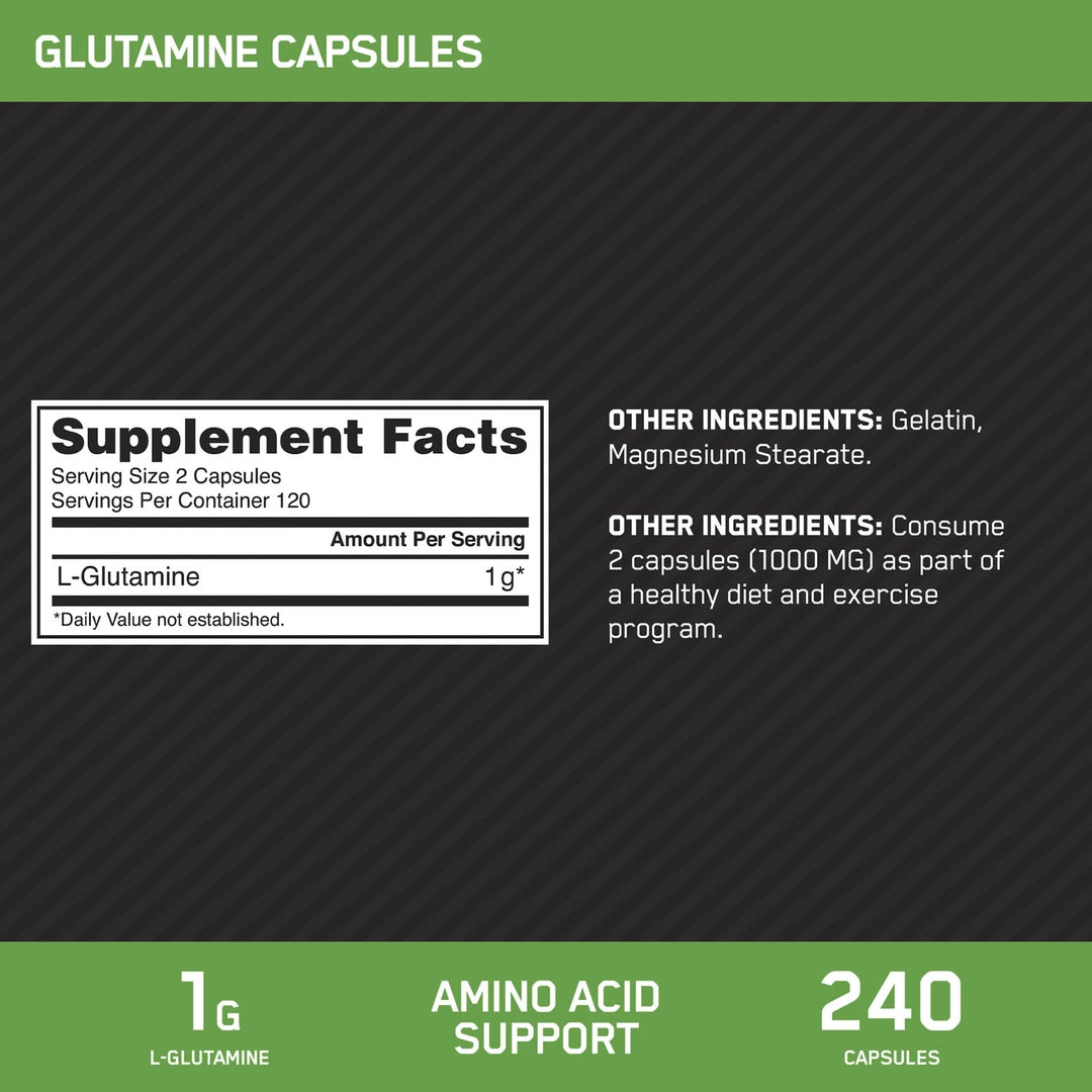 Optimum Nutrition, Glutamine, 240 Capsules (0.5 g per Capsule)