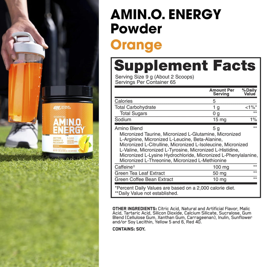 Optimum Nutrition, Essential Amin.O. Energy®, Orange, 1.29 lb (585 g)