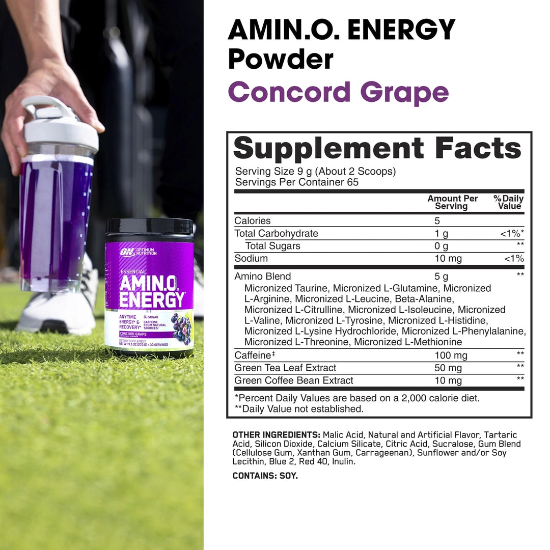 Optimum Nutrition, Essential Amin.O. Energy®, Concord Grape, 1.29 lb (585 g)