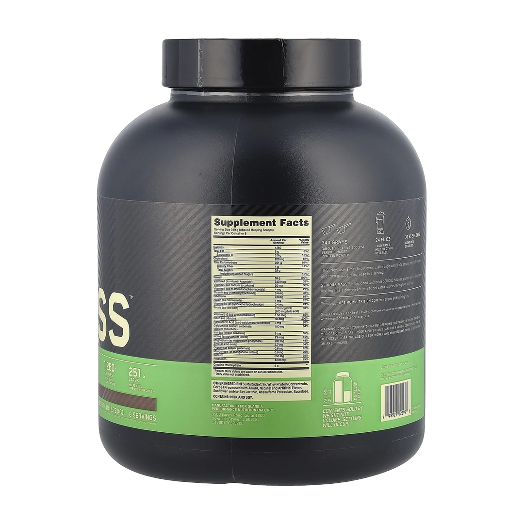 Optimum Nutrition, Serious Mass™, Chocolate, 6 lb (2.72 kg)