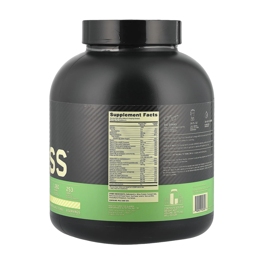 Optimum Nutrition, Serious Mass™, Vanilla, 6 lb (2.72 kg)