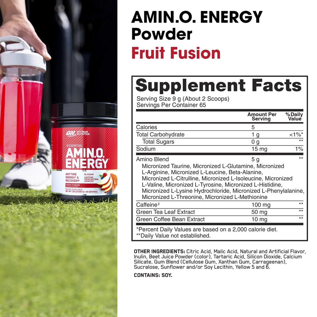 Optimum Nutrition, Essential Amin.O. Energy®, Fruit Fusion, 1.29 lb (585 g)