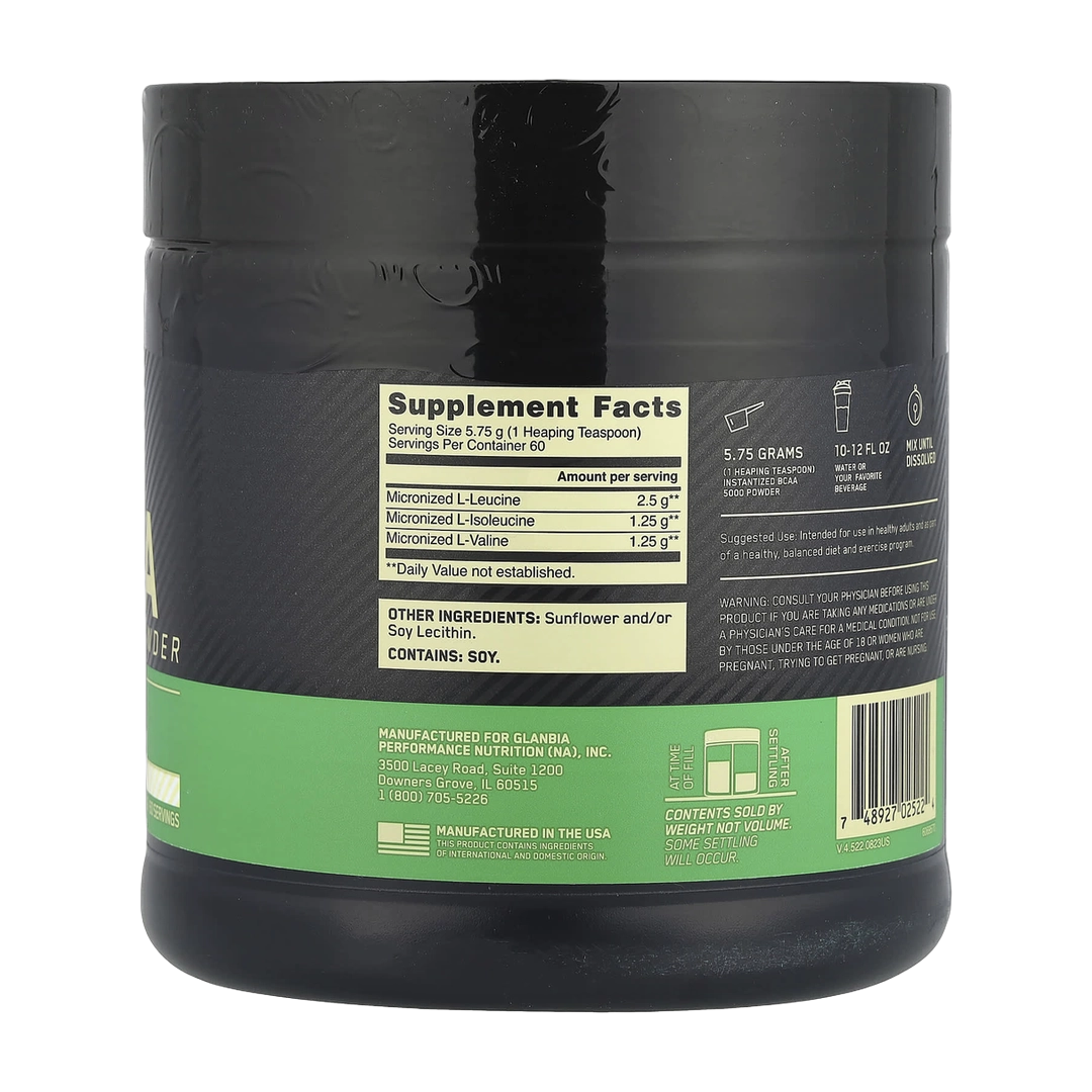 Optimum Nutrition, Instantized BCAA 5000 Powder, Unflavored, 12.16 oz (345 g)