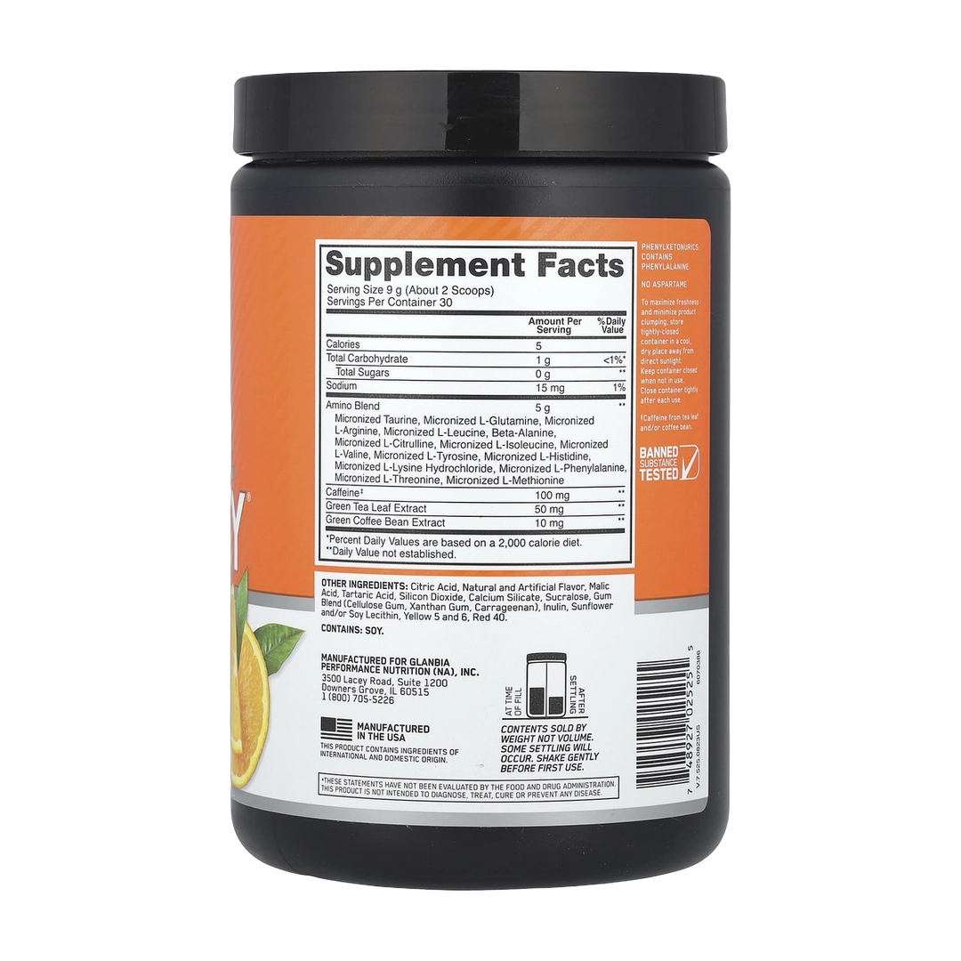 Optimum Nutrition, Essential Amin.O. Energy®, Orange, 9.5 oz (270 g)