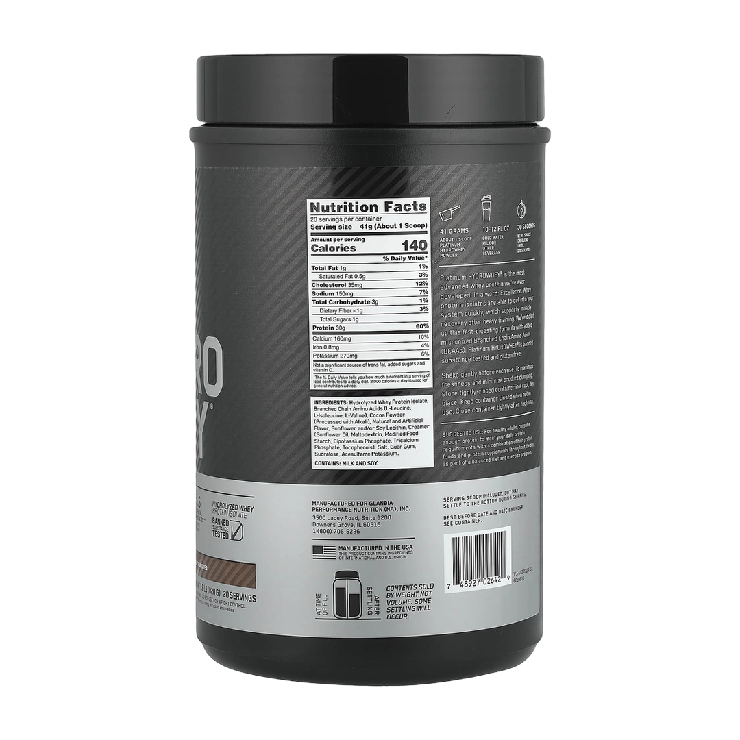 Optimum Nutrition, Platinum Hydro Whey®, Turbo Chocolate, 1.8 lb (820 g)