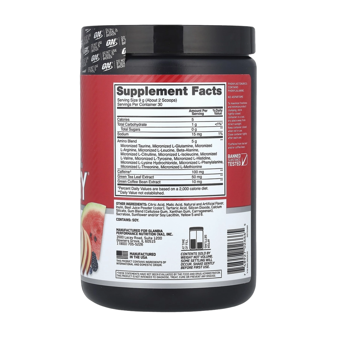 Optimum Nutrition, Essential Amin.O. Energy®, Fruit Fusion, 9.5 oz (270 g)