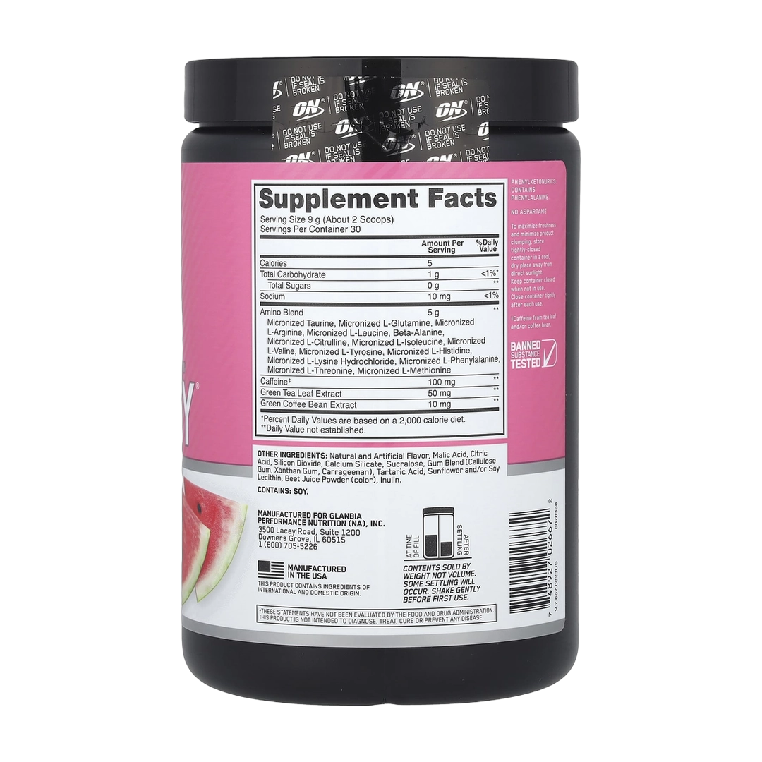 Optimum Nutrition, Essential Amin.O. Energy®, Watermelon, 9.5 oz (270 g)