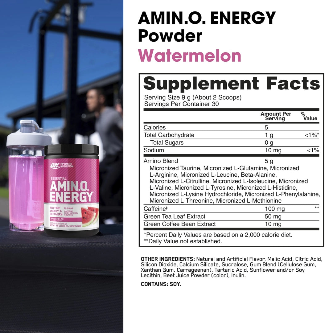Optimum Nutrition, Essential Amin.O. Energy®, Watermelon, 9.5 oz (270 g)