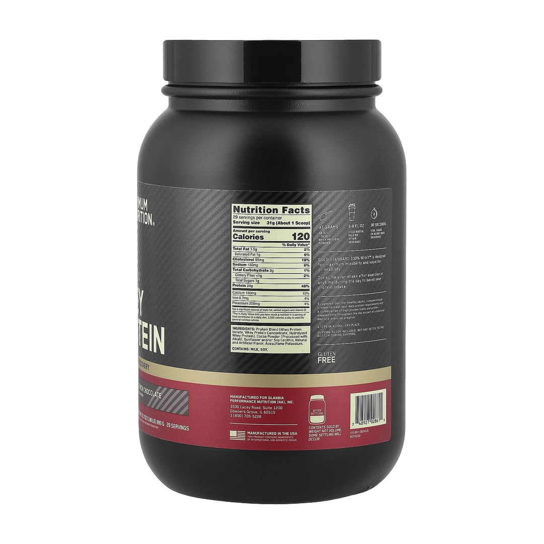 Optimum Nutrition, Gold Standard® 100% Whey Protein, Double Rich Chocolate, 1.98 lb (899 g)
