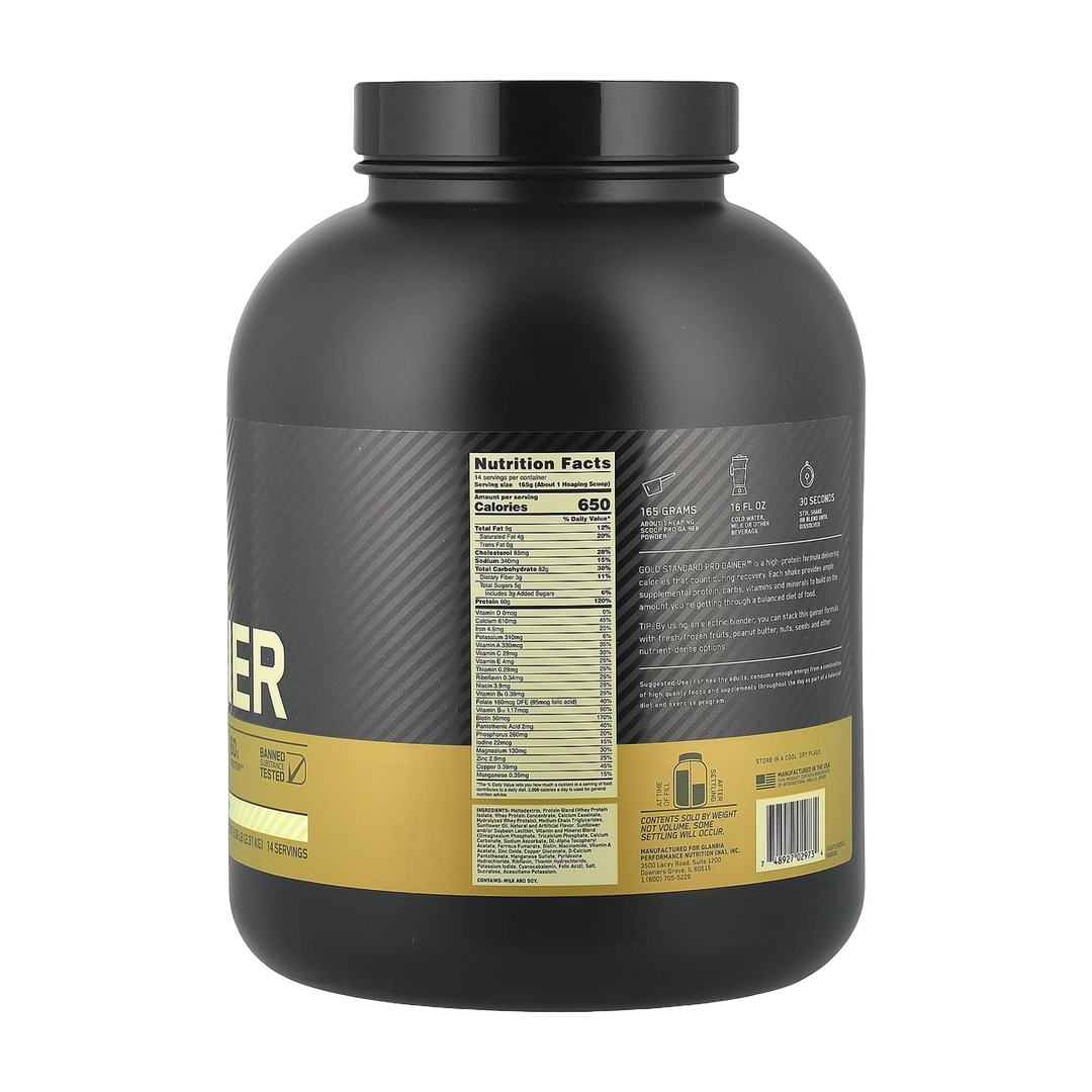 Optimum Nutrition, Gold Standard® Pro Gainer, Vanilla Custard, 5.09 lb (2.31 kg)