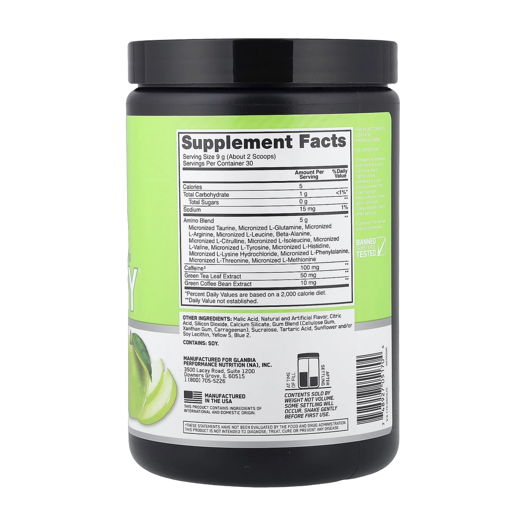 Optimum Nutrition, Essential Amin.O. Energy, Green Apple, 9.5 oz (270 g)