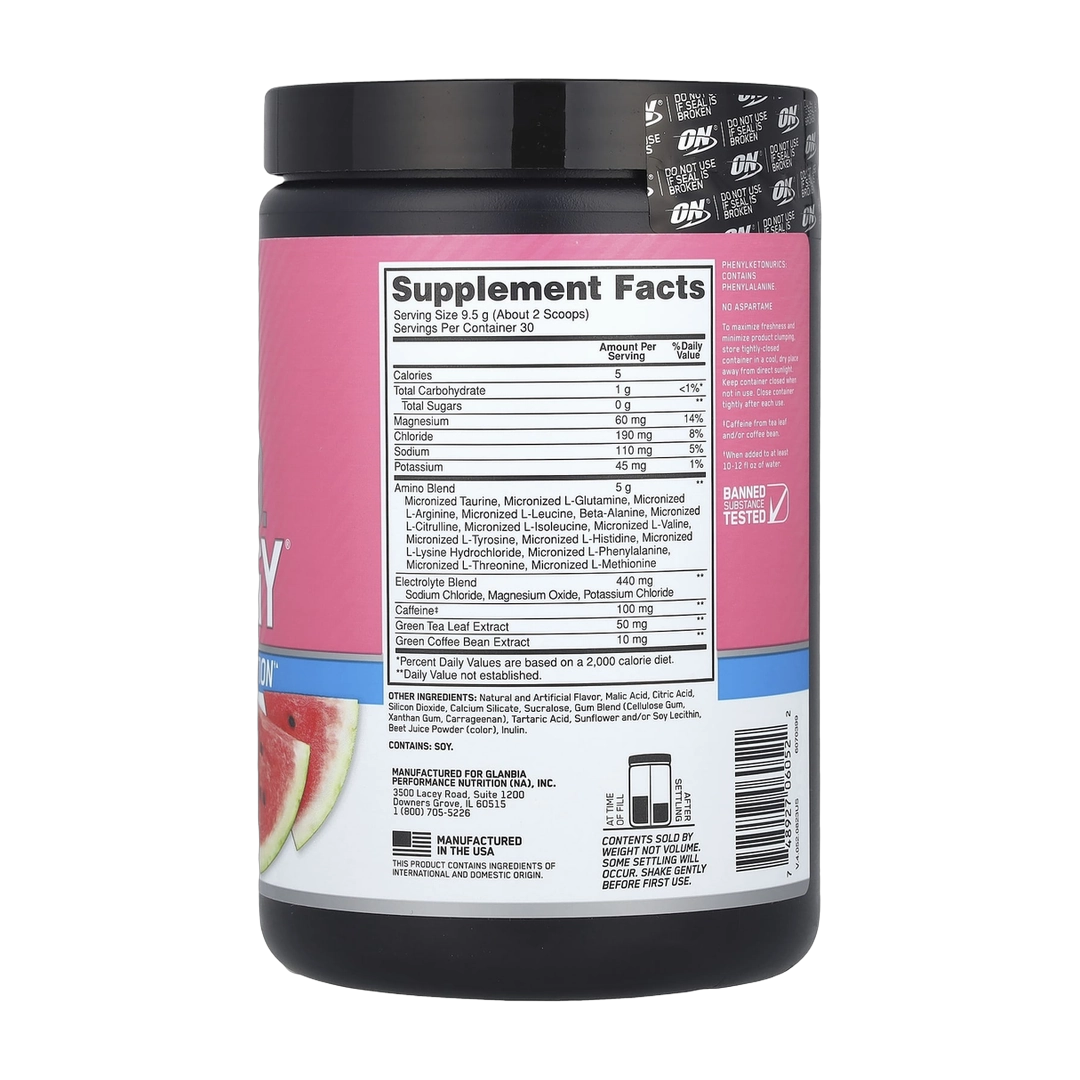 Optimum Nutrition, Essential Amin.O. Energy®, Watermelon Splash, 10.05 oz (285 g)