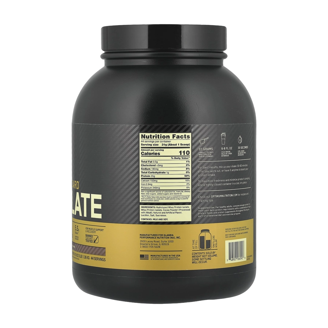 Optimum Nutrition, Gold Standard® 100% Isolate, Chocolate Bliss, 3 lb (1.36 kg)