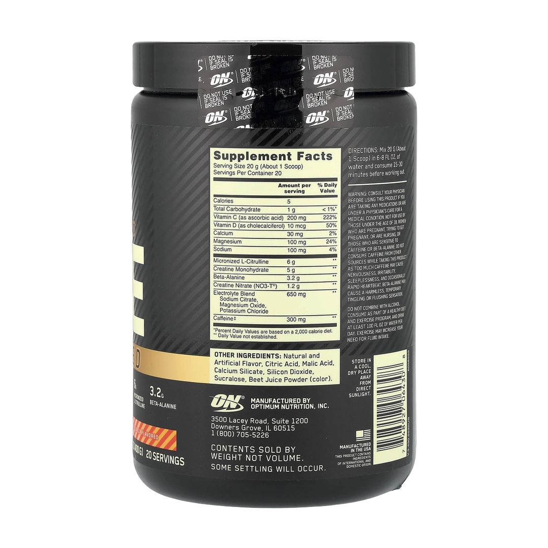Optimum Nutrition, Gold Standard® Pre Advanced, Strawberry Mango Daiquiri, 14.1 oz (400 g)