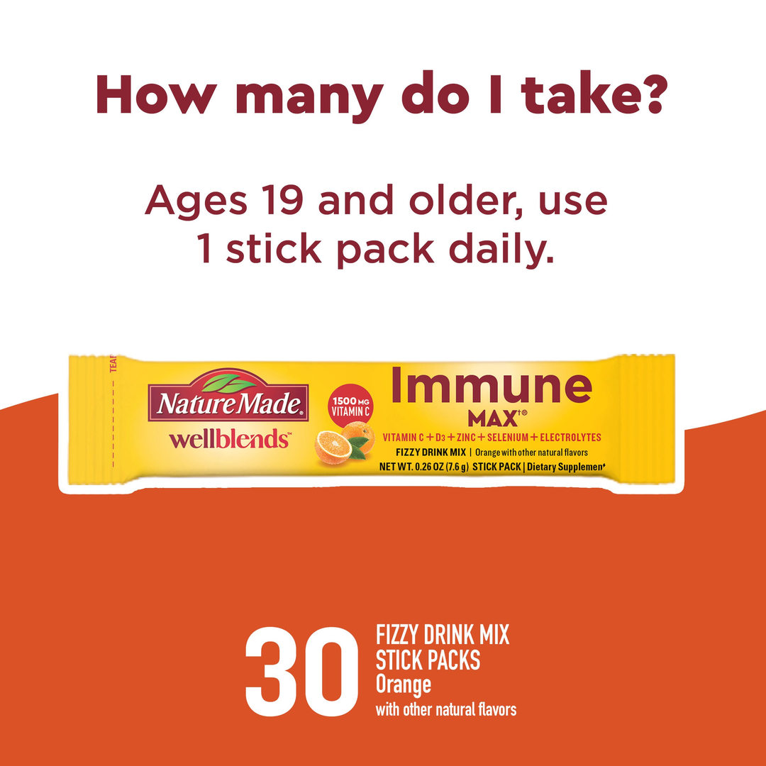 Nature Made, Wellblends ImmuneMAX Fizzy Drink Mix, 30 Stick Packs lifestyle image