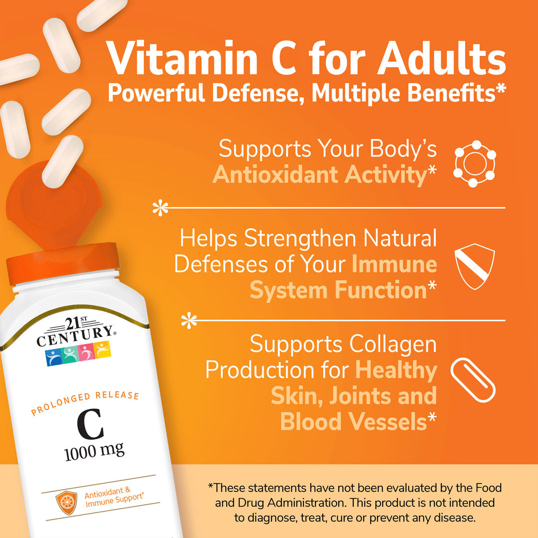 21st Century, Vitamin C, Prolonged Release, 1,000 mg, 110 Tablets lifestyle image