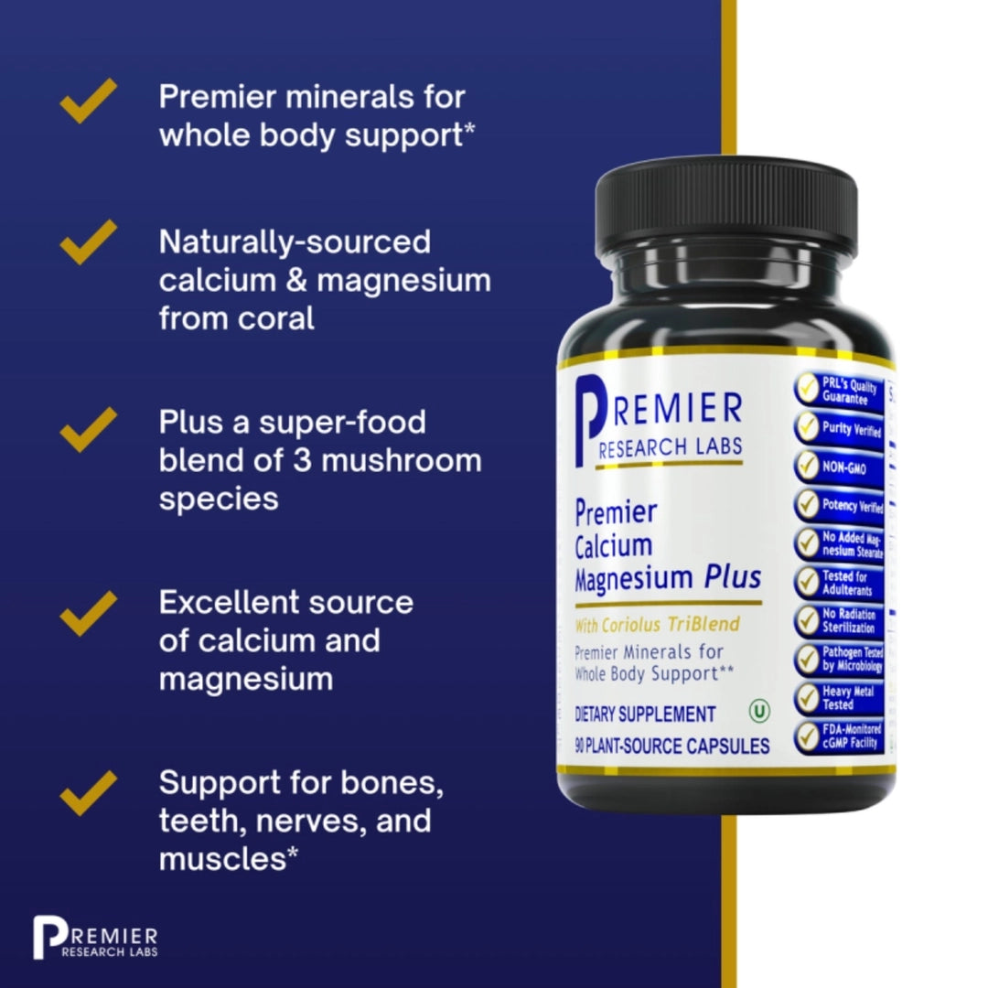 Premier Research Labs, Premier Calcium Magnesium Plus, 90 Plant-Source Capsules