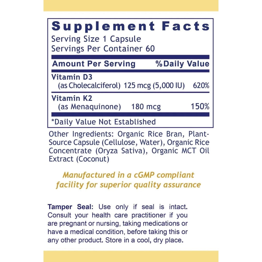 Premier Research Labs, Premier Vegan Vitamin D3 + K2, 60 Plant-Source Capsules