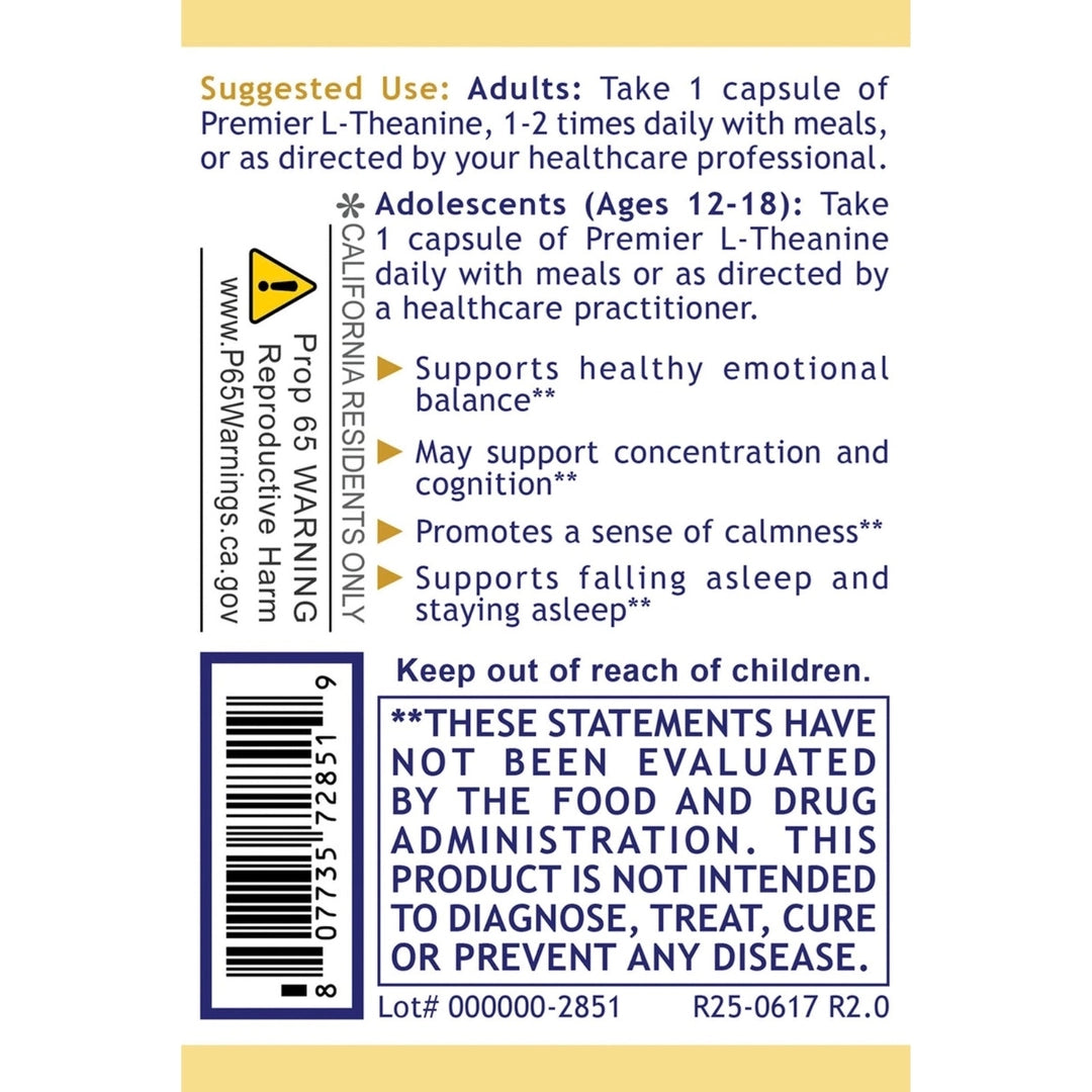Premier Research Labs, L-Theanine, 60 Plant-Source Capsules