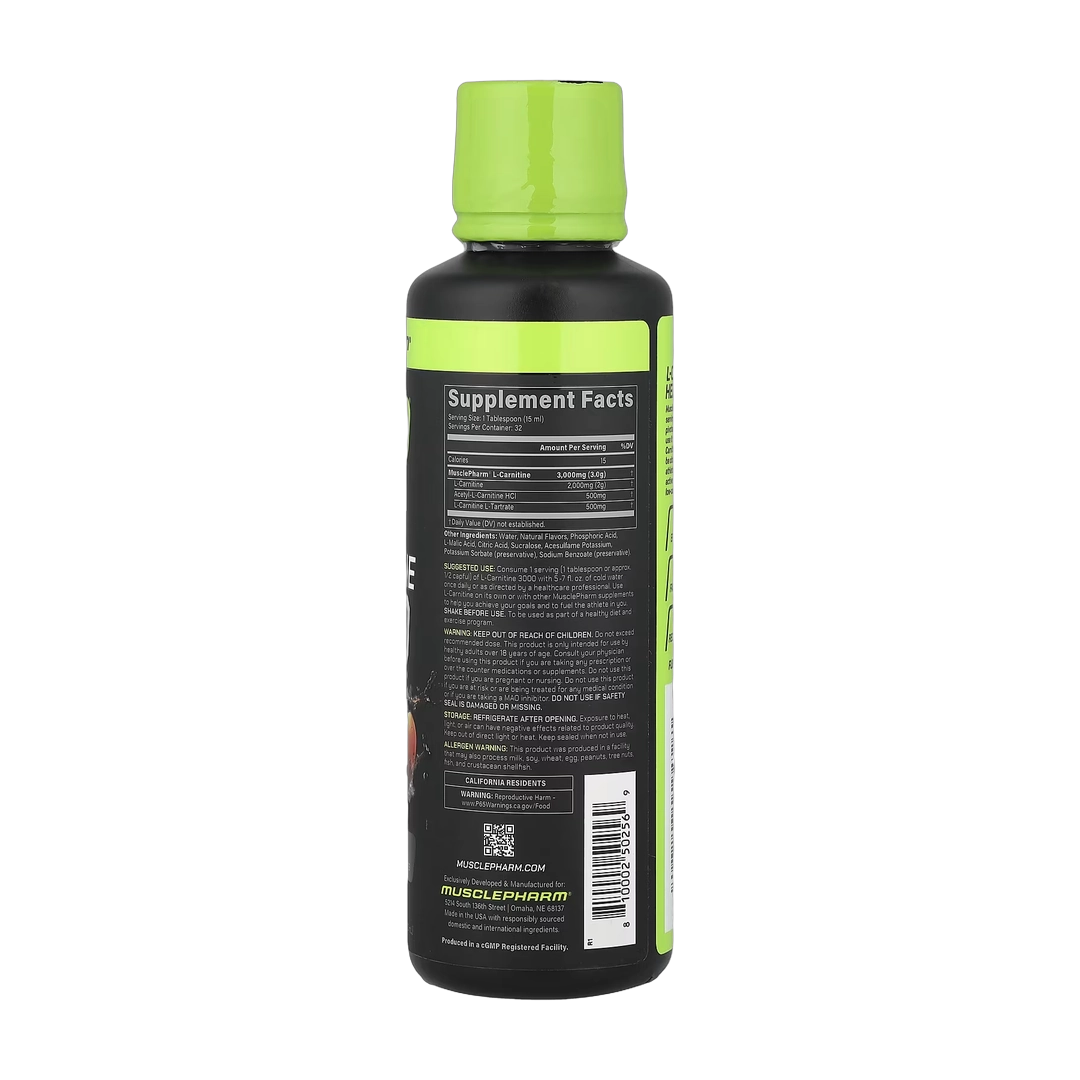 MusclePharm, Select L-Carnitine 3000, Peach Nectarine, 16 fl oz (480 ml)