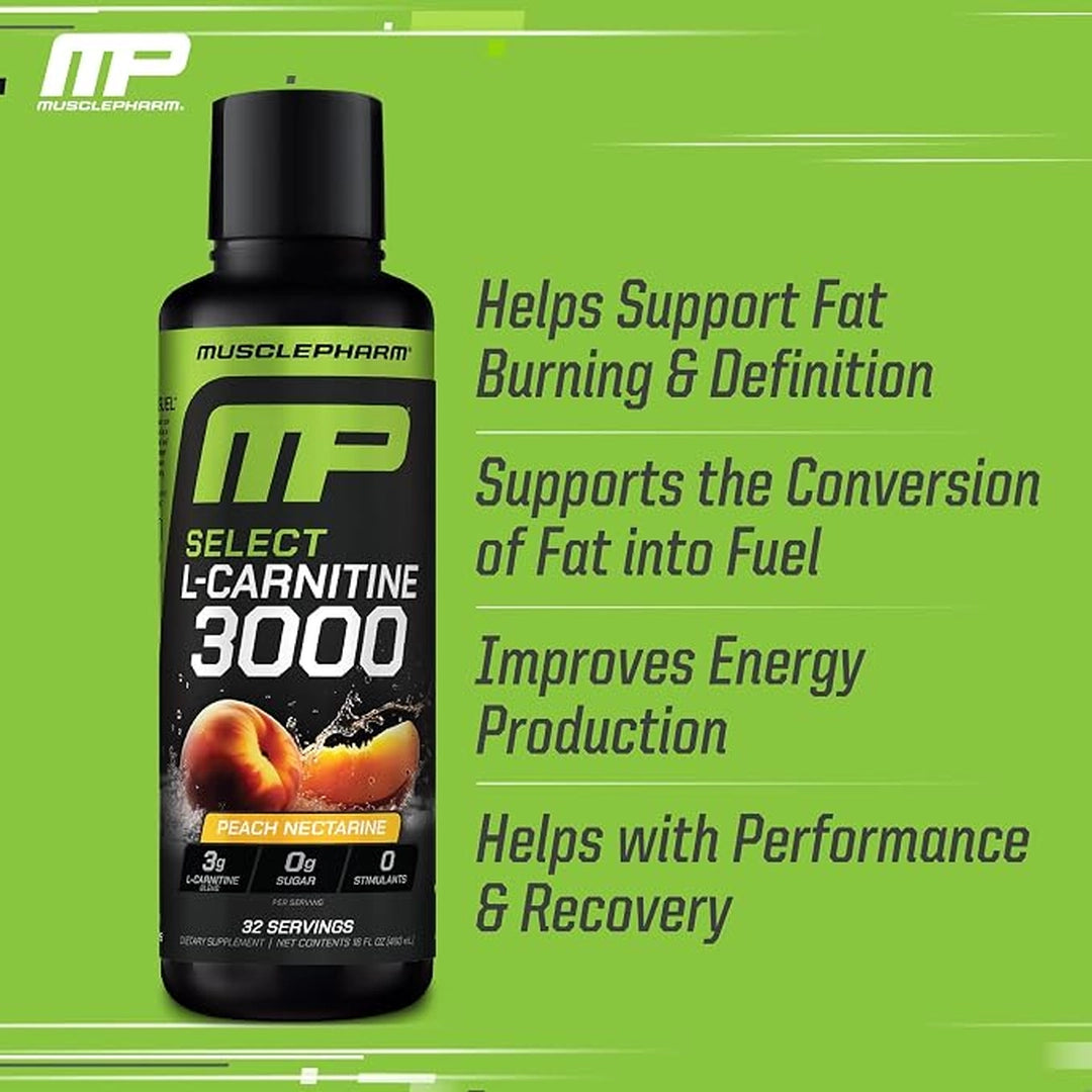 MusclePharm, Select L-Carnitine 3000, Peach Nectarine, 16 fl oz (480 ml)