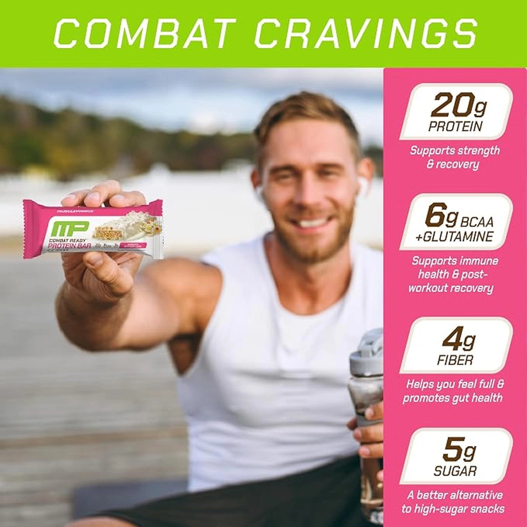 MusclePharm, Combat Ready™ Protein Bar, Confetti Birthday Cake, 12 Bars, 1.87 oz (53 g) Each