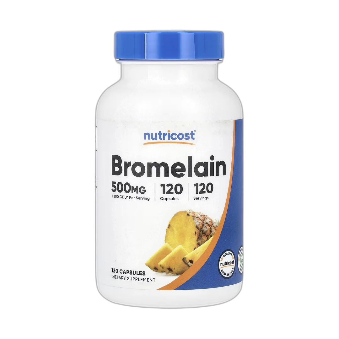 Nutricost, Bromelain, 500 mg, 120 Capsules front packaging view