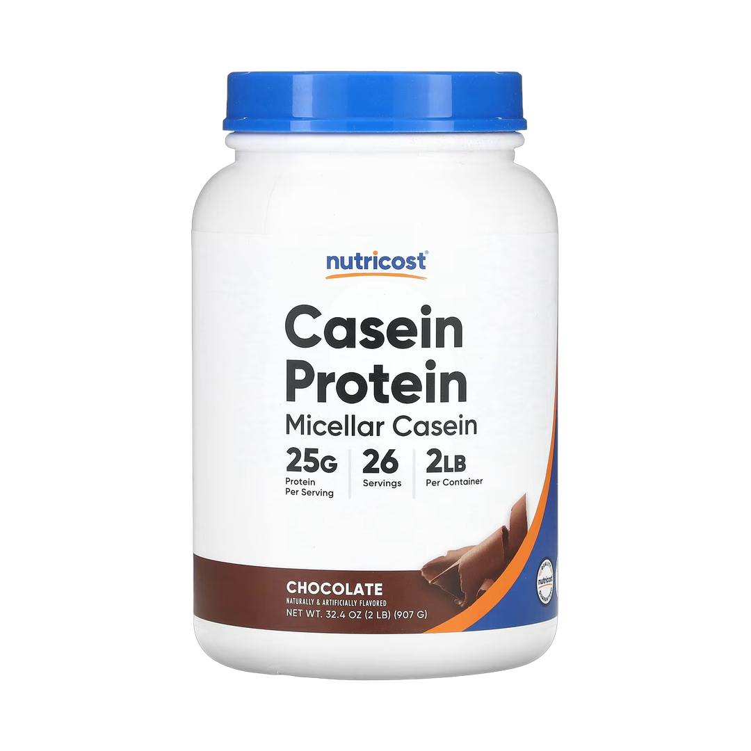 Nutricost, Casein Protein, Chocolate, 2 lb, 907 g front packaging view