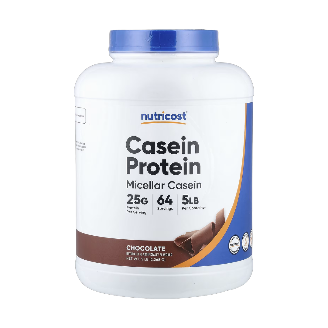 Nutricost, Casein Protein, Chocolate, 5 lb, 2,268 g front packaging view