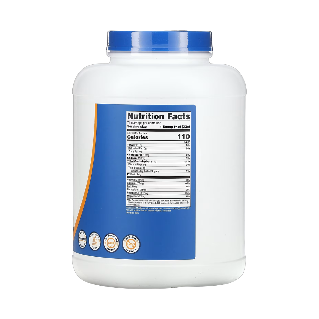 Nutricost, Casein Protein, Vanilla, 5 lb, 2,268 g back packaging view
