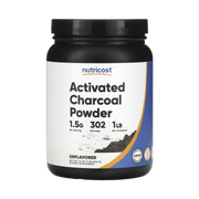 Nutricost, Activated Charcoal Powder, Unflavored, 16 oz, 454 g front packaging view