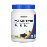Nutricost, MCT Oil Powder, Vanilla, 16 oz, 454 g front packaging view