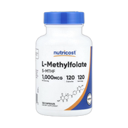 Nutricost, L-Methylfolate, 1,000 mcg, 120 Capsules front packaging view