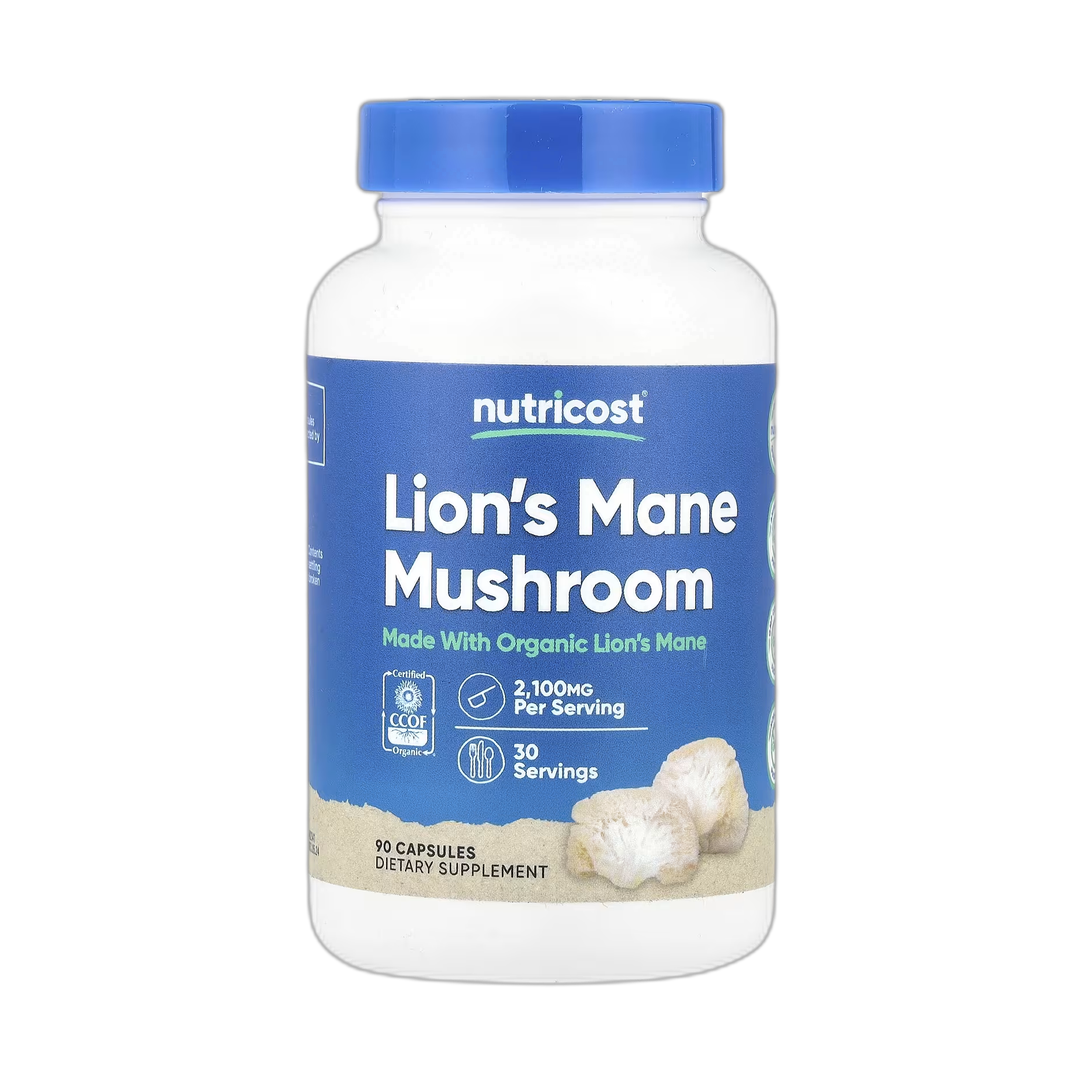 Nutricost, Lion's Mane Mushroom, 90 Capsules front packaging view