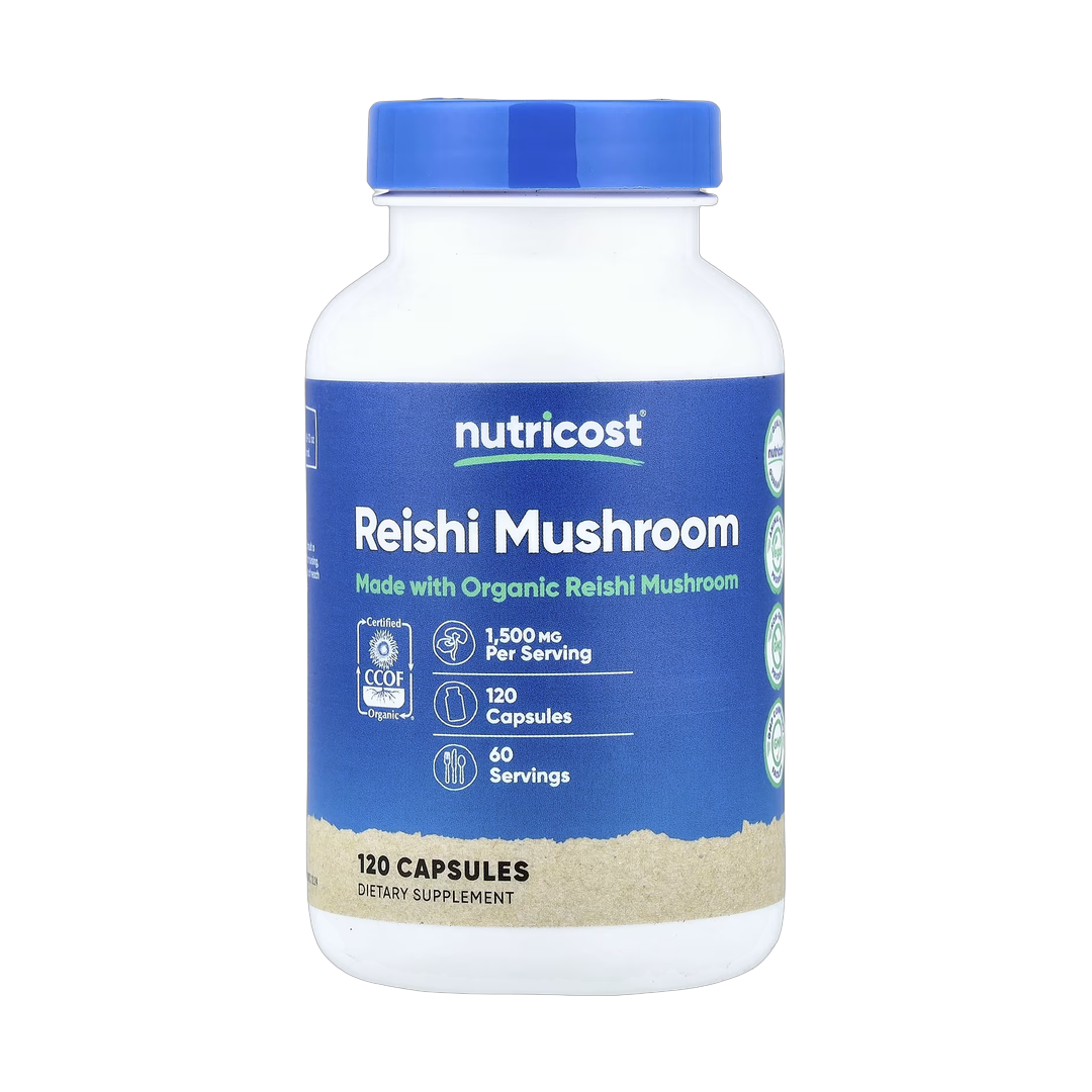 Nutricost, Reishi Mushroom, 120 Capsules front packaging view