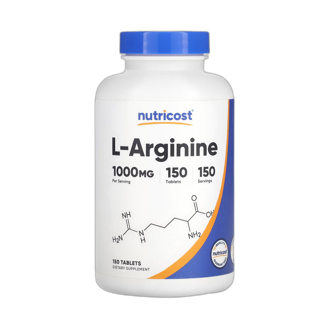 Nutricost, L-Arginine, 1,000 mg, 150 Tablets front packaging view