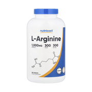 Nutricost, L-Arginine, 1,000 mg, 300 Tablets front packaging view