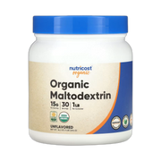 Nutricost, Organic Maltodextrin, Unflavored, 1 lb, 454 g front packaging view